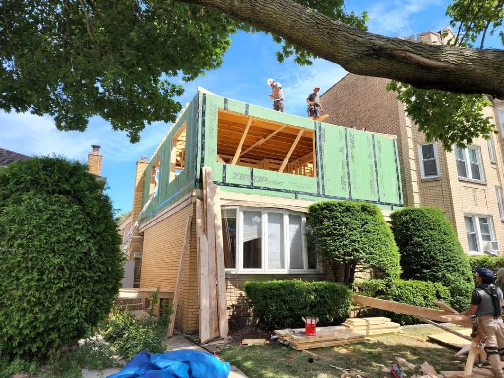 Moller Builders working on a second story home addition.